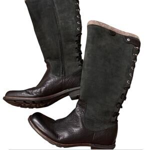 UGG Women's Smithfield Black Leather Knee High Boots Size 7